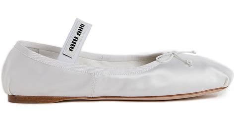 miu miu ballet flats white